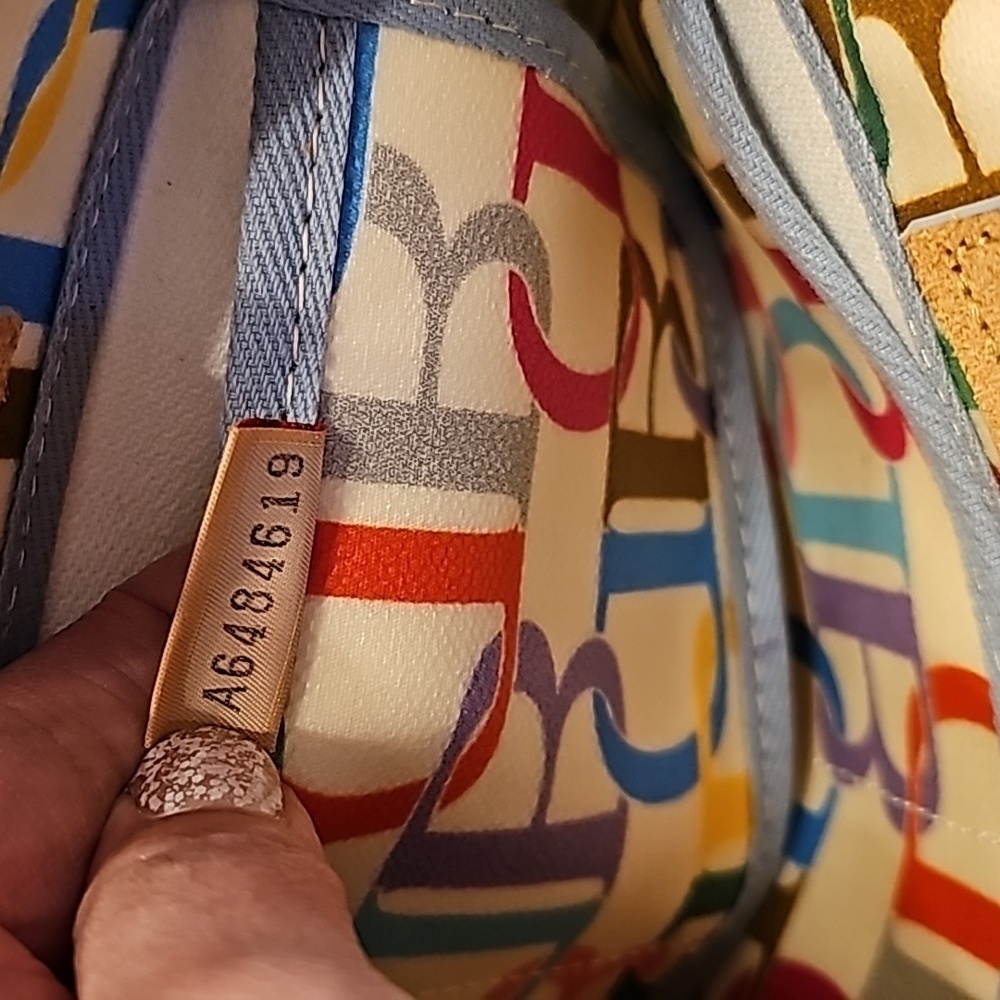 Dooney & Bourke Vintage Tasseled Multicolored Satchel Handbag Bag - OS - Picture 9 of 12